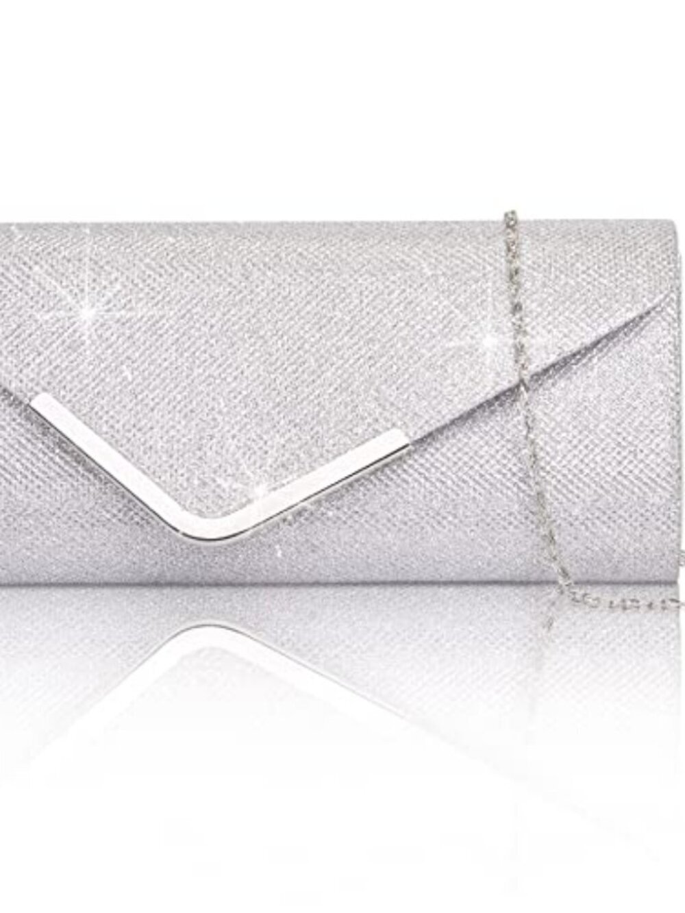 🆕 Silver Clutch Purses for Women, Shiny Sequin Envelope Clutch Evening Bag